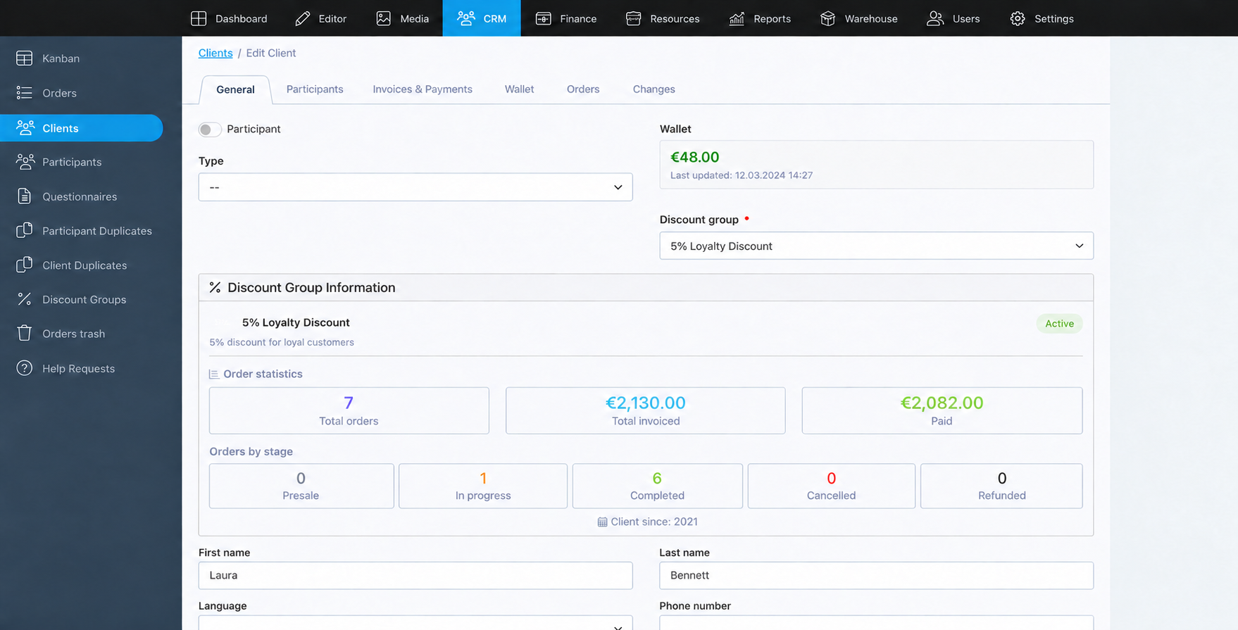 Demo unified family record in the Aktivists ERP