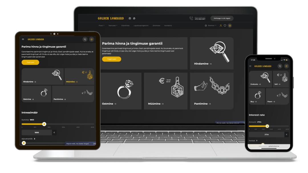 Website development for Pawnshop in Estonia